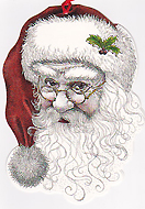 Santa with red cap card