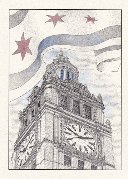 All In Chicago Wrigley Building Clock